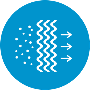 Multifiltersysteem dat een elektrostatisch filter en een actief koolstoffilter combineert.