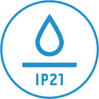 IP21-bescherming tegen het verticaal druppelen van water